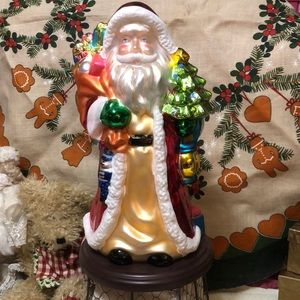 Thomas Pacconi 2004 - 17" x9.25” Mercury Glass Santa 30 year anniversary piece